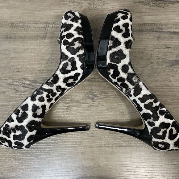 MICHAEL KORS MK Flex Mid pump Cream Printed Calf Hair CHEETAH Animal Print 9.5M - Picture 6 of 9
